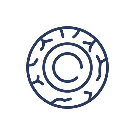 Eyeball front view thin line iconのイラスト素材