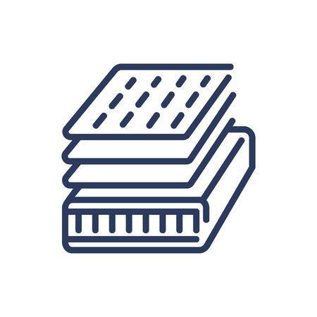 Mattress layers thin line icon. Material, orthopedic, fiber isolated sign. Comfort and sleeping concept. Vector illustration symbol element for web design and appsのイラスト素材