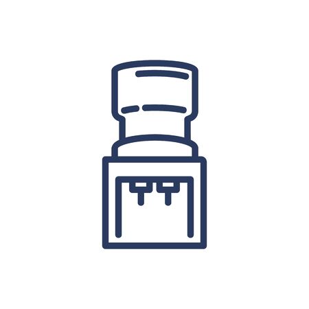 Cooler thin line icon. Plastic container, equipment, hot and cold water isolated outline sign. Fresh water for drink, aqua, healthcare concept. Vector illustration symbol element for web designのイラスト素材