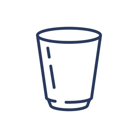 Glass for water thin line icon. Dish, empty mug, cup isolated outline sign. Fresh water, healthcare, drink, beverage concept. Vector illustration symbol element for web design and appsのイラスト素材