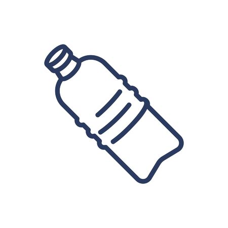 Plastic bottle thin line icon. Beverage, can, container isolated outline sign. Fresh water for drink, aqua, healthcare concept. Vector illustration symbol element for web design and appsのイラスト素材