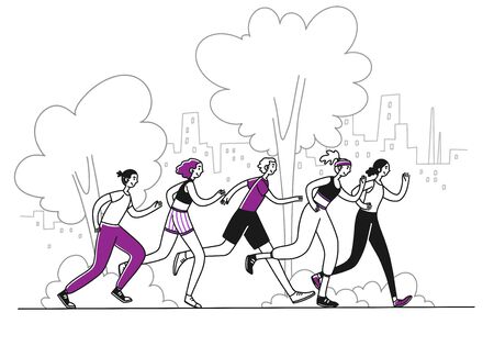 Athletes running marathonの写真素材