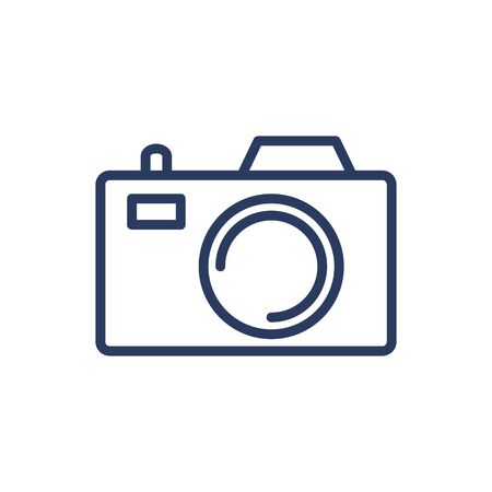 Digital photo camera thin line icon. Media device, shutter, capture isolated outline sign. Photography, technology, equipment concept. Vector illustration symbol element for web design and appsのイラスト素材
