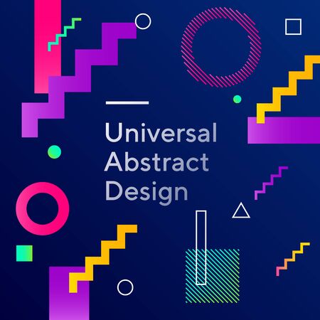 Colored abstract background design. Geometric with graphic elements. Dynamical forms. Rounded and angled shapes. Multiple colors. Template for logo, flyer or presentation.の写真素材