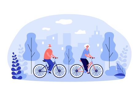 Active retirement, recreation outdoors old age conceptのイラスト素材
