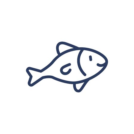 Fish thin line iconのイラスト素材