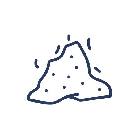Cottage cheese thin line icon. Ricotta, healthy nutrition, calcium isolated outline sign. Diary product, organic farm food concept. Vector illustration symbol element for web design and appsのイラスト素材