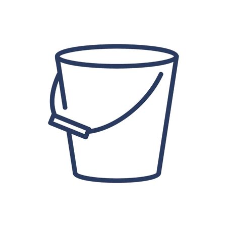 Milk bucket thin line icon. Can, container, milking cow isolated outline sign. Diary product, farming, organic food concept. Vector illustration symbol element for web design and appsのイラスト素材