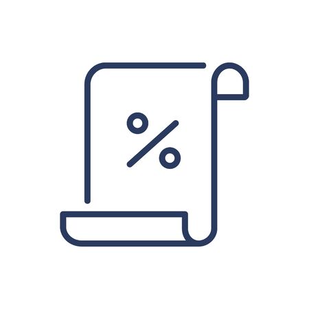 Paper with percentage thin line icon. Money, banking, return isolated outline sign. Bank deposit and investment concept. Vector illustration symbol element for web design and appsのイラスト素材