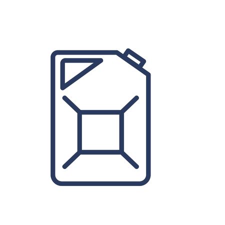 Gasoline can thin line icon. Storage, tank, container isolated outline sign. Oil and gas industry concept. Vector illustration symbol element for web design and appsのイラスト素材