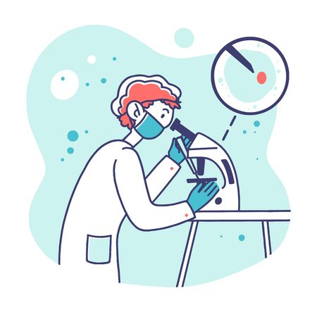Lab worker doing researchの写真素材