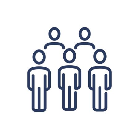 People standing in row thin line iconのイラスト素材