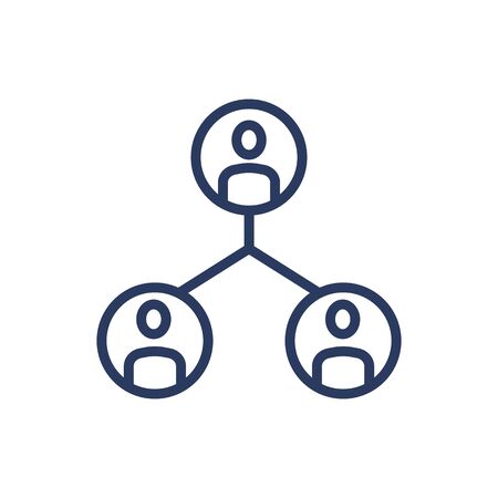 Distant cooperation thin line icon. Employee, network, online isolated outline sign. Teamwork and business concept. Vector illustration symbol element for web design and appsのイラスト素材