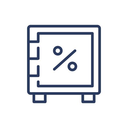 Safe-deposit box thin line iconのイラスト素材