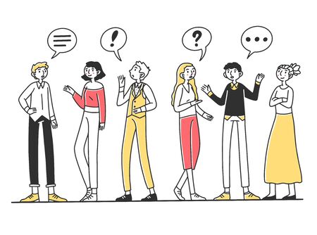 Group of people talking to each otherの写真素材