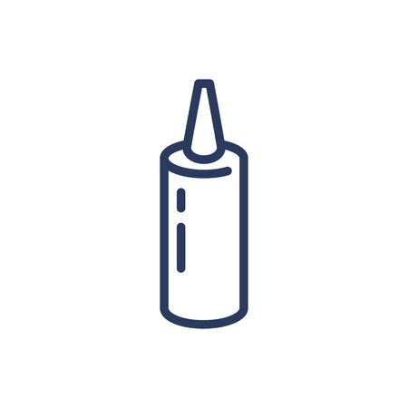 Plastic bottle with sauce thin line iconのイラスト素材