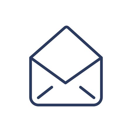 Open empty envelope thin line icon. Packet, postage, correspondence isolated outline sign. Message, communication, newsletter concept. Vector illustration symbol element for web design and appsのイラスト素材