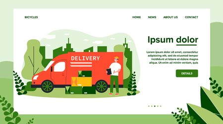 Shipping, transportation, delivery, cargo conceptのイラスト素材