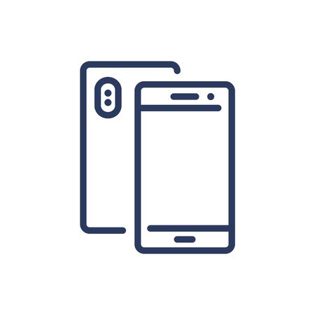 Mobile phone thin line iconのイラスト素材