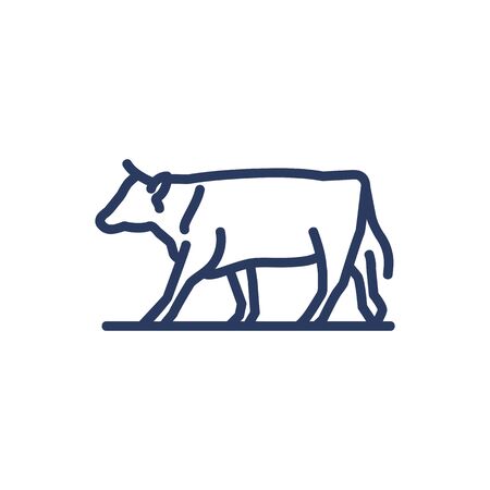 Cow thin line iconのイラスト素材