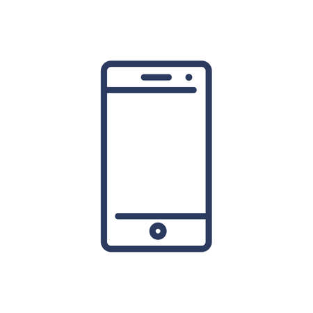 Smartphone thin line icon. Mobile phone, digital device, gadget isolated outline sign. Technology, communication, call concept. Vector illustration symbol element for web design and appsのイラスト素材