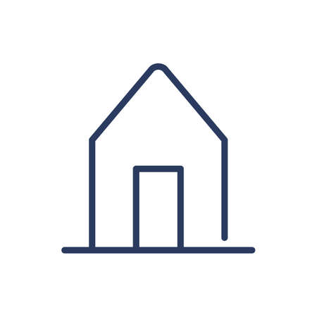 Hut thin line icon. Ethnic house, shelter, building isolated outline sign. Architecture, real estate, property concept. Vector illustration symbol element for web design and appsのイラスト素材