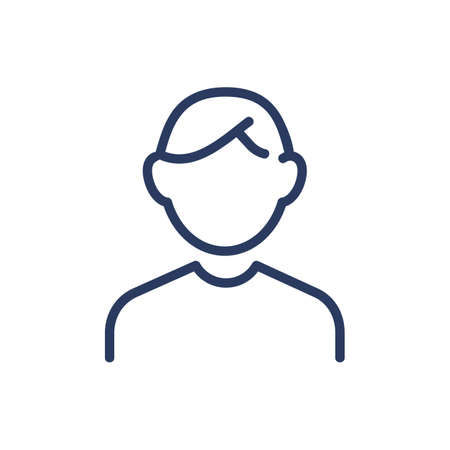 Avatar thin line icon. Manager, worker, employee, person isolated outline sign. Profile, male user, community member concept. Vector illustration symbol element for web design and appsのイラスト素材