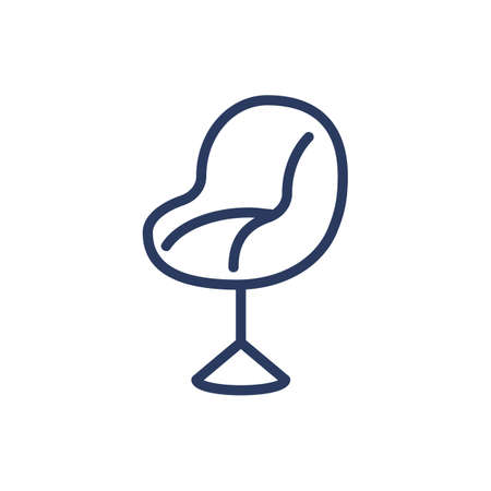 Chair for workplace thin line icon. Adjustable stool, desktop armchair isolated outline sign. Home interior, furniture, sitting concept. Vector illustration symbol element for web design and appsのイラスト素材