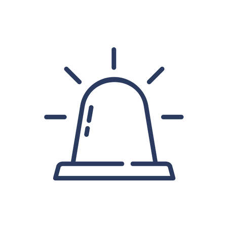 Light signal lamp thin line icon. Police, emergency, ambulance isolated outline sign. Work safety and protection concept. Vector illustration symbol element for web design and appsのイラスト素材