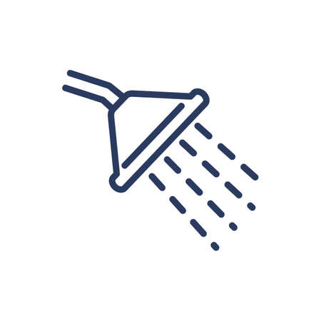 Shower thin line icon. Liquid, water, drop isolated outline sign. Washing and equipment concept. Vector illustration symbol element for web design and appsのイラスト素材