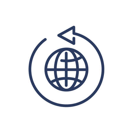 Worldwide shipping thin line iconのイラスト素材