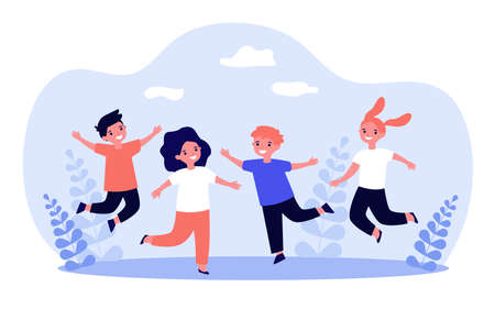 Happy children playing togetherのイラスト素材