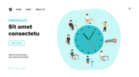 Kid life schedule flat vector illustrationのイラスト素材