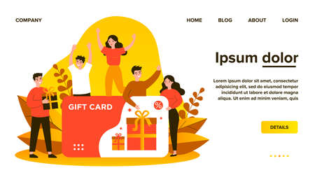 Customers getting gift cardのイラスト素材