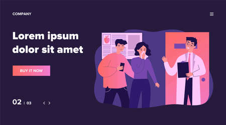 Doctor explaining diagnosis to patientsのイラスト素材