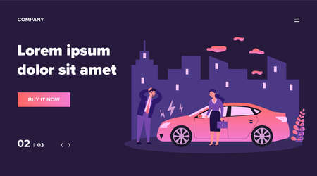 Drivers upset about car breakdownのイラスト素材