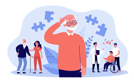 Alzheimer patients conceptのイラスト素材