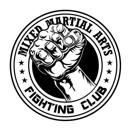 Fight club emblem with fistのイラスト素材