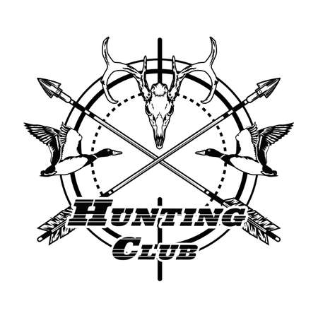 Sport hunting club label vector illustrationのイラスト素材