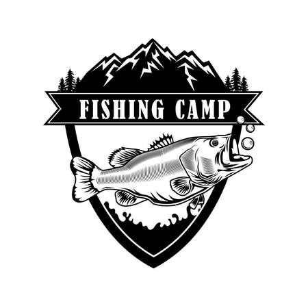 Fishing camp emblem vector illustrationのイラスト素材