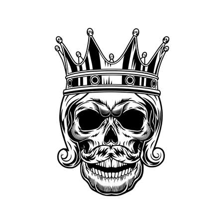 Skull of medieval king vector illustrationのイラスト素材