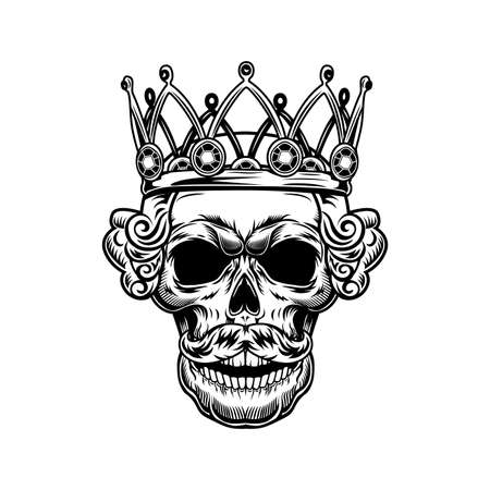 Skull of king vector illustrationのイラスト素材