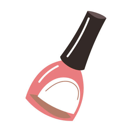 Beauty products. Cartoon nail file lotion cream powder brush isolated on whiteのイラスト素材