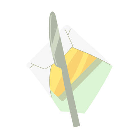 pack of butter. Cartoon vector isolated on white backgroundのイラスト素材