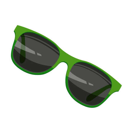 beach Trendy sunglass. Vector illustration of glasses with different shape and color. Cartoon accessory for eye protection from sun isolated on whiteのイラスト素材