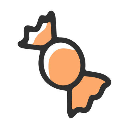 Sweet candy. Delicious healthy and unhealthy nutrition. Cartoon vector isolated on white background. Good vs bad choiceのイラスト素材