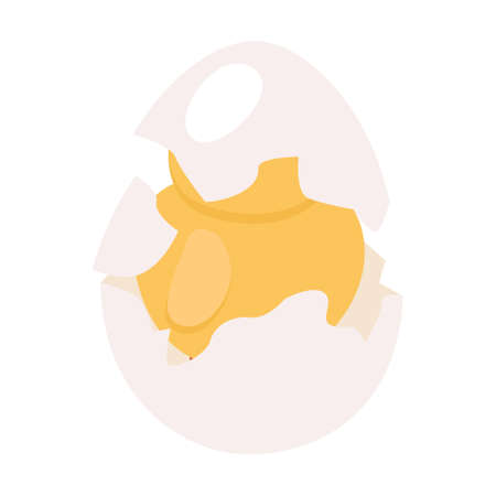 Baby chicken birth from egg. Hatching bird process. Flat vector illustration can be used for farming, poultry, Easterのイラスト素材