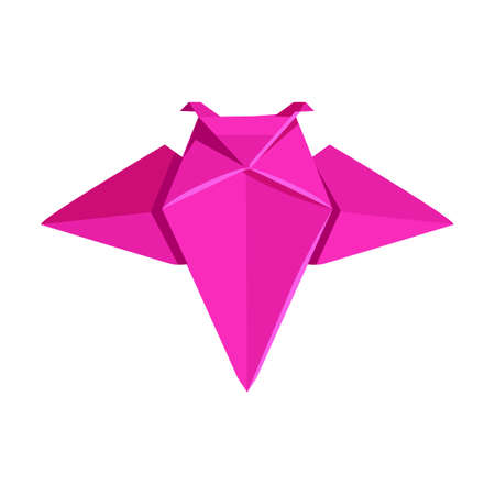 Origami Japanese animal illustration in cartoon style. Cute paper animal. Art concept for advertisement, banner designsのイラスト素材