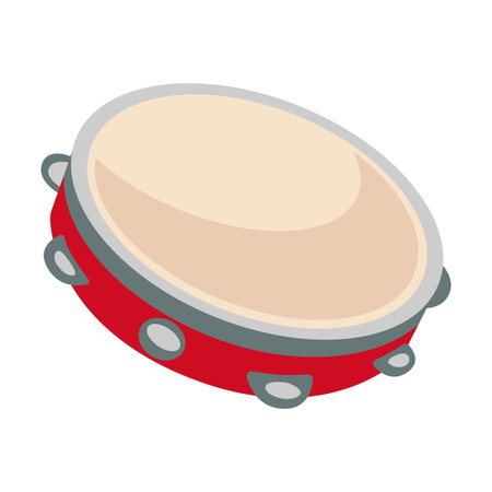 Musical instrument tambourine. Accordion, saxophone, violin, digital piano, speaker. Can be used for music band, concert, ethnic festivalのイラスト素材