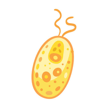 Microorganism, virus, germ, cancer cells, coronavirus in round border. Can be used for epidemic, healthcare, illnessのイラスト素材